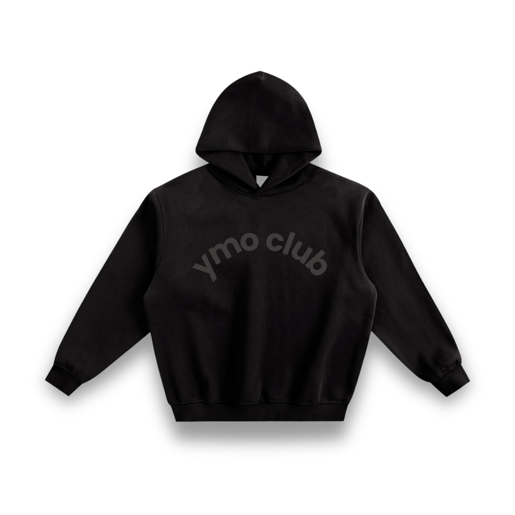 Sweat à capuche surdimensionné YMO Club noir/noir