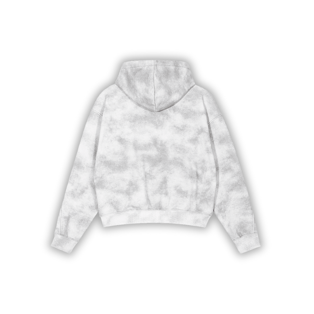 Sweat à capuche zippé gris fleuri YMO